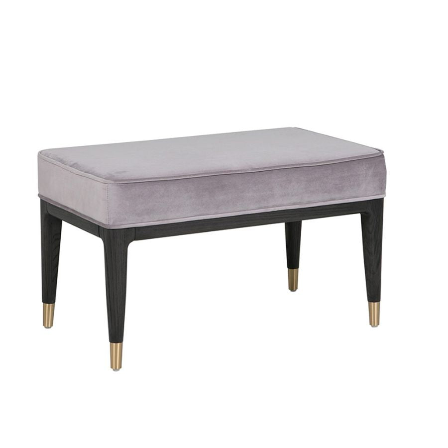 Diletta Velvet Dressing Stool Ebony