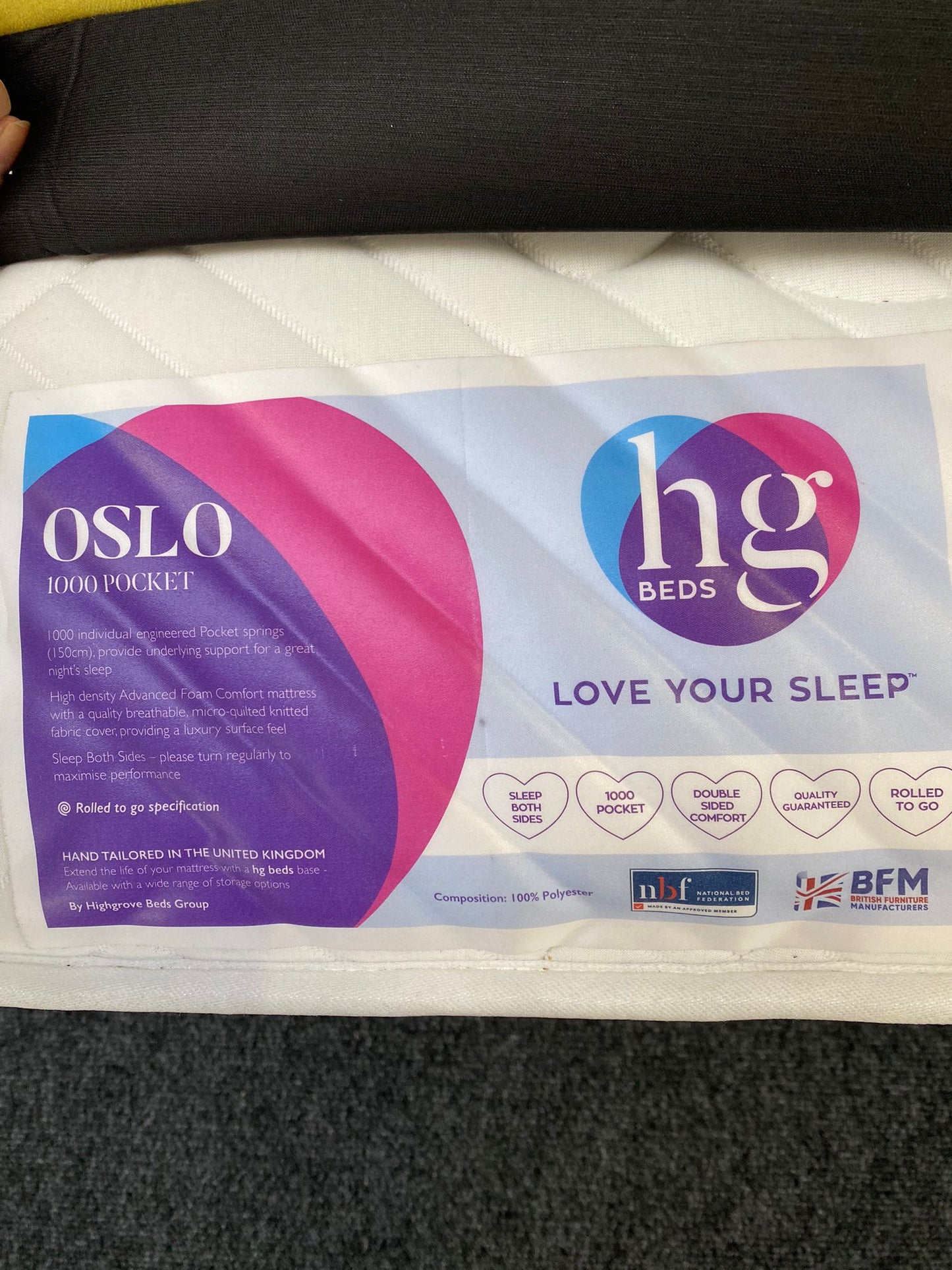 Oslo 1000 Pocket Mattress - Roll-Up