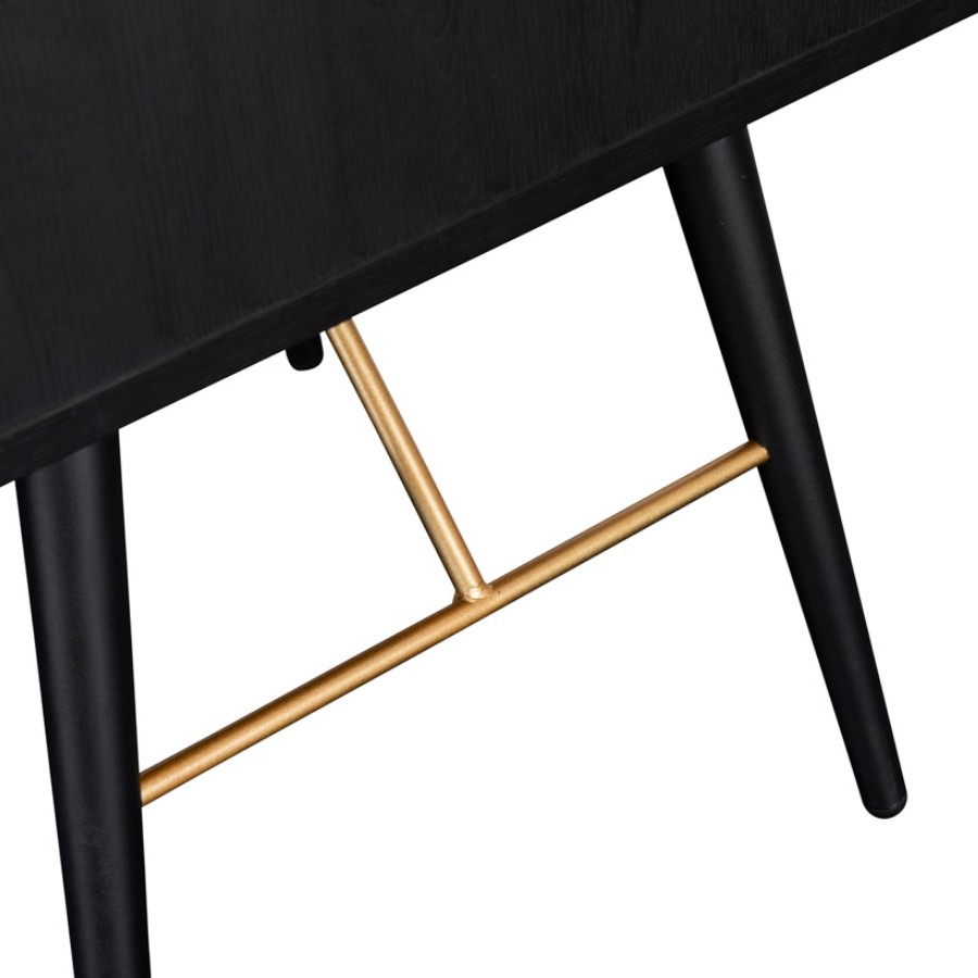 Barcelona Bedside Table 1 Drawer - Black and Copper