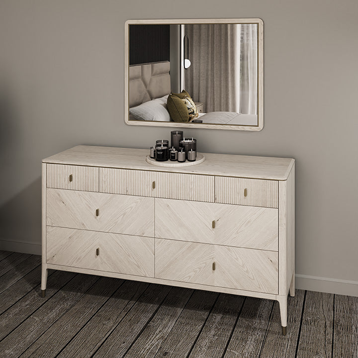 Diletta Chest of Drawers Ribbed Stone