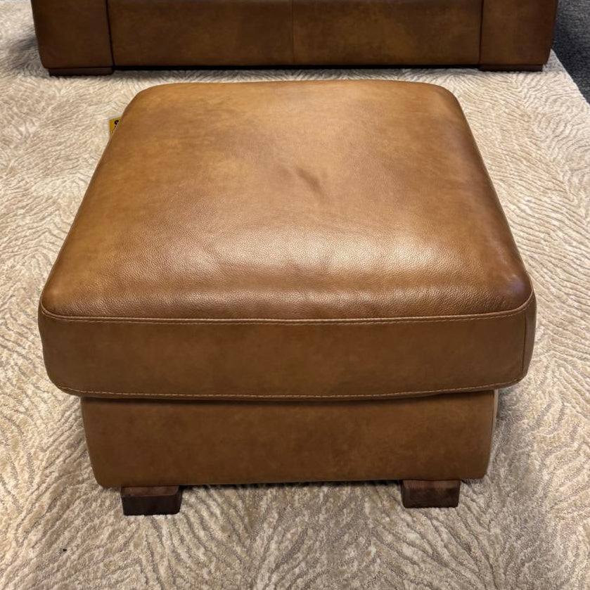 Aurora Leather Ottoman Tan